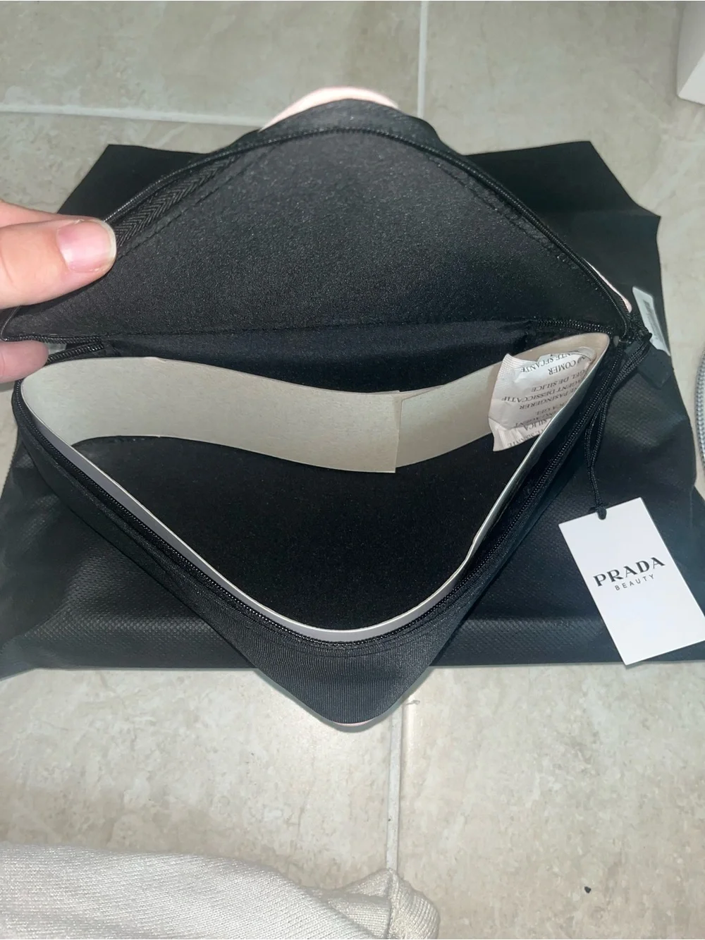 Prada Pink Triangle Cosmetic Case
